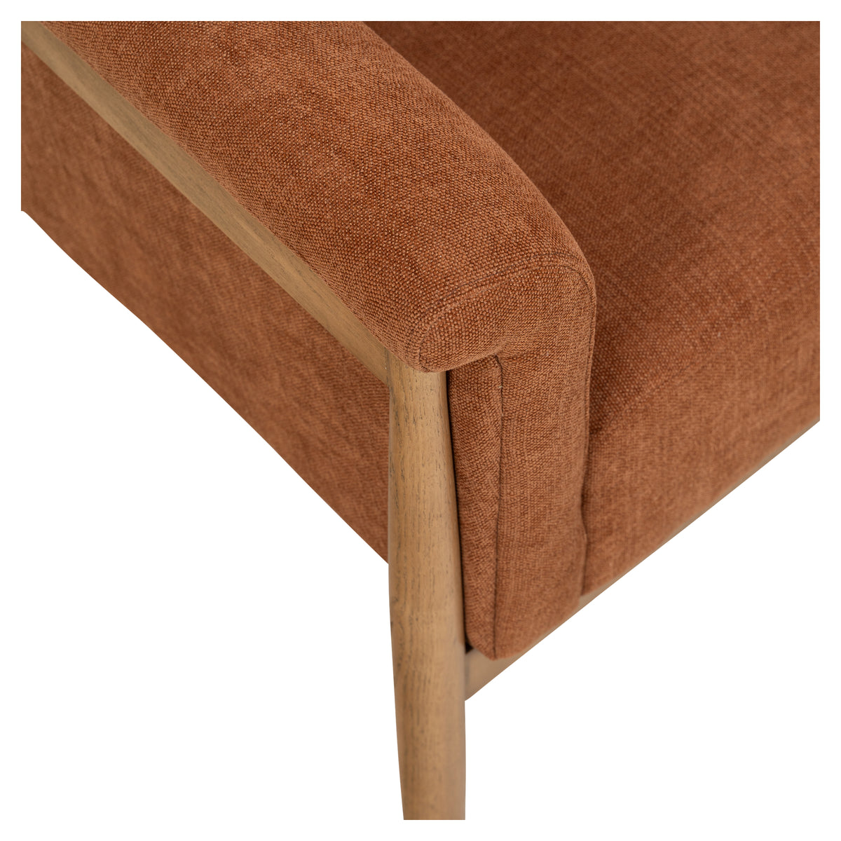 Bramwell 84cm Ash Wood Armchair, Rust