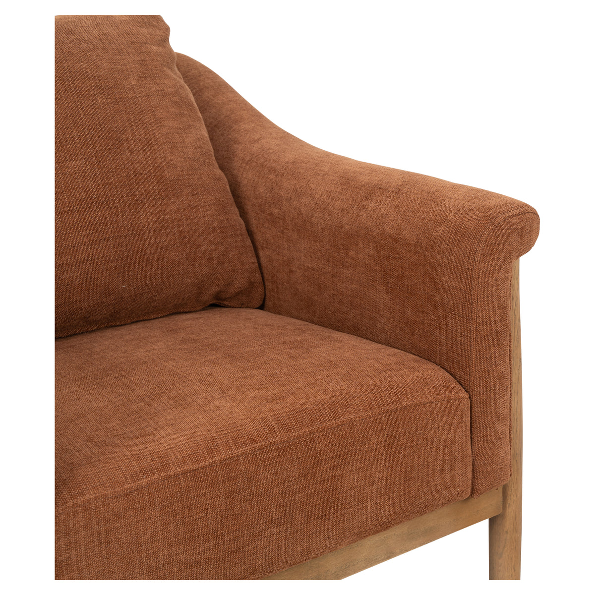Bramwell 84cm Ash Wood Armchair, Rust