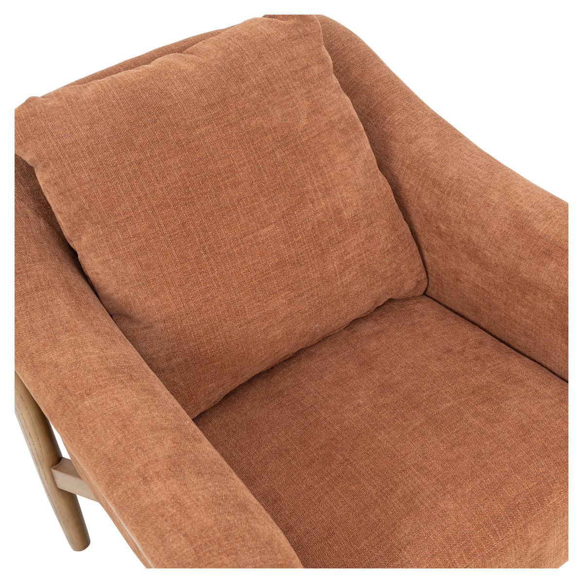 Bramwell 84cm Ash Wood Armchair, Rust