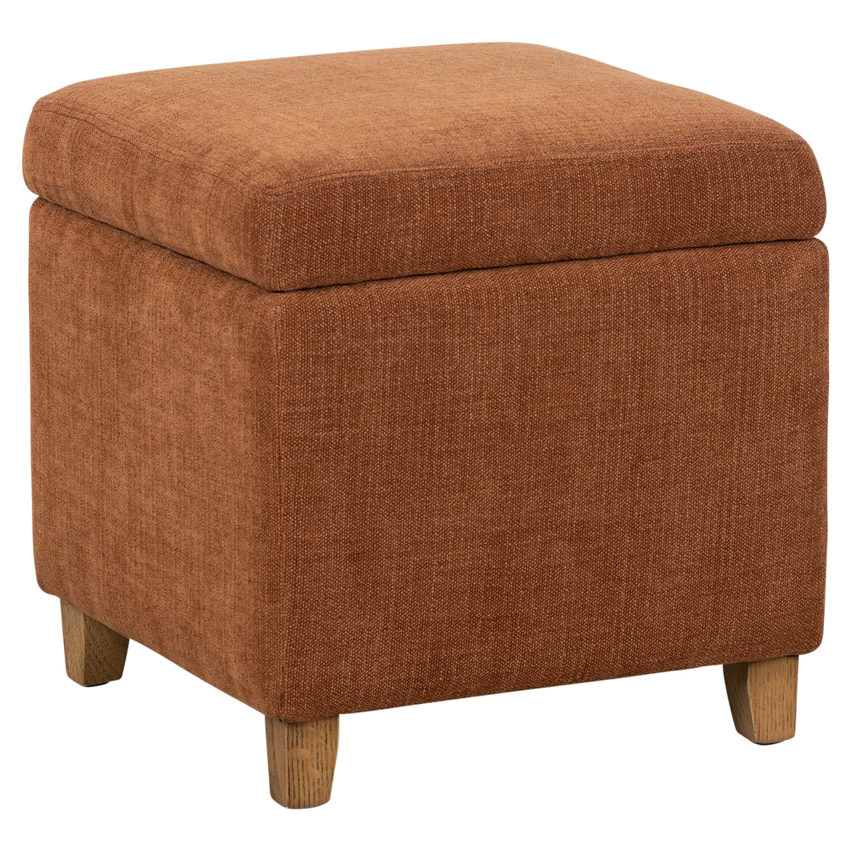 Cosette 45cm Ash Wood Ottoman, Rust