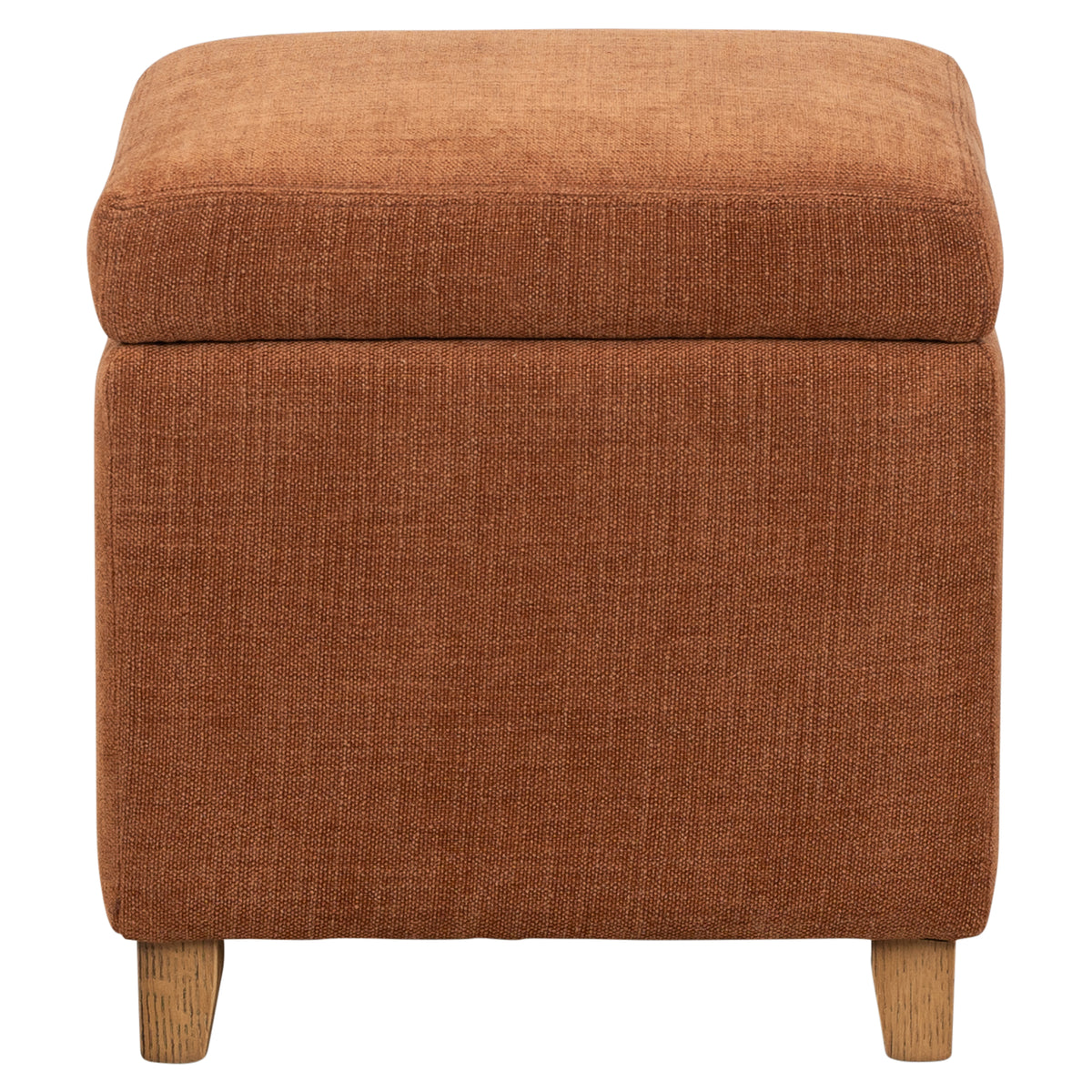 Cosette 45cm Ash Wood Ottoman, Rust