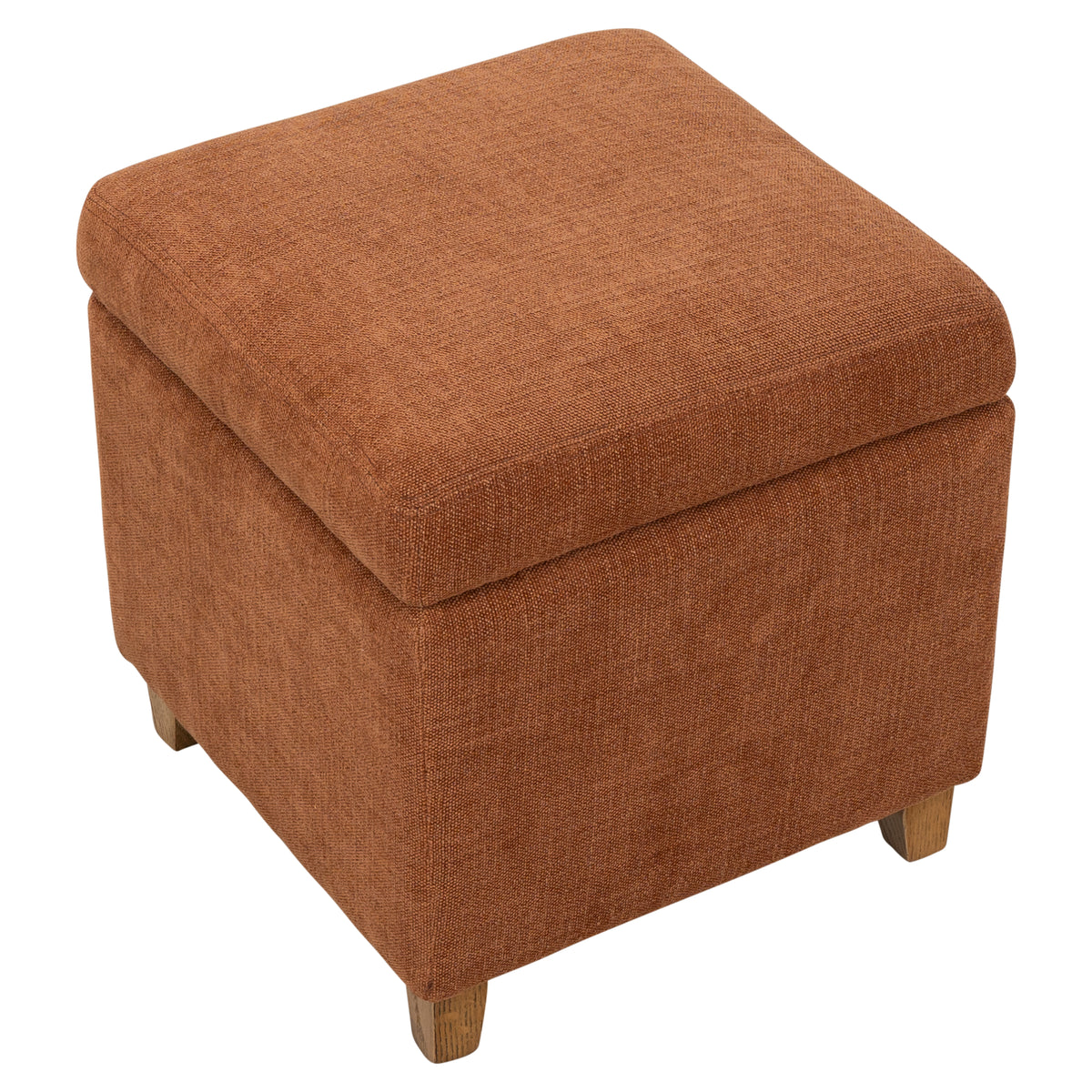 Cosette 45cm Ash Wood Ottoman, Rust
