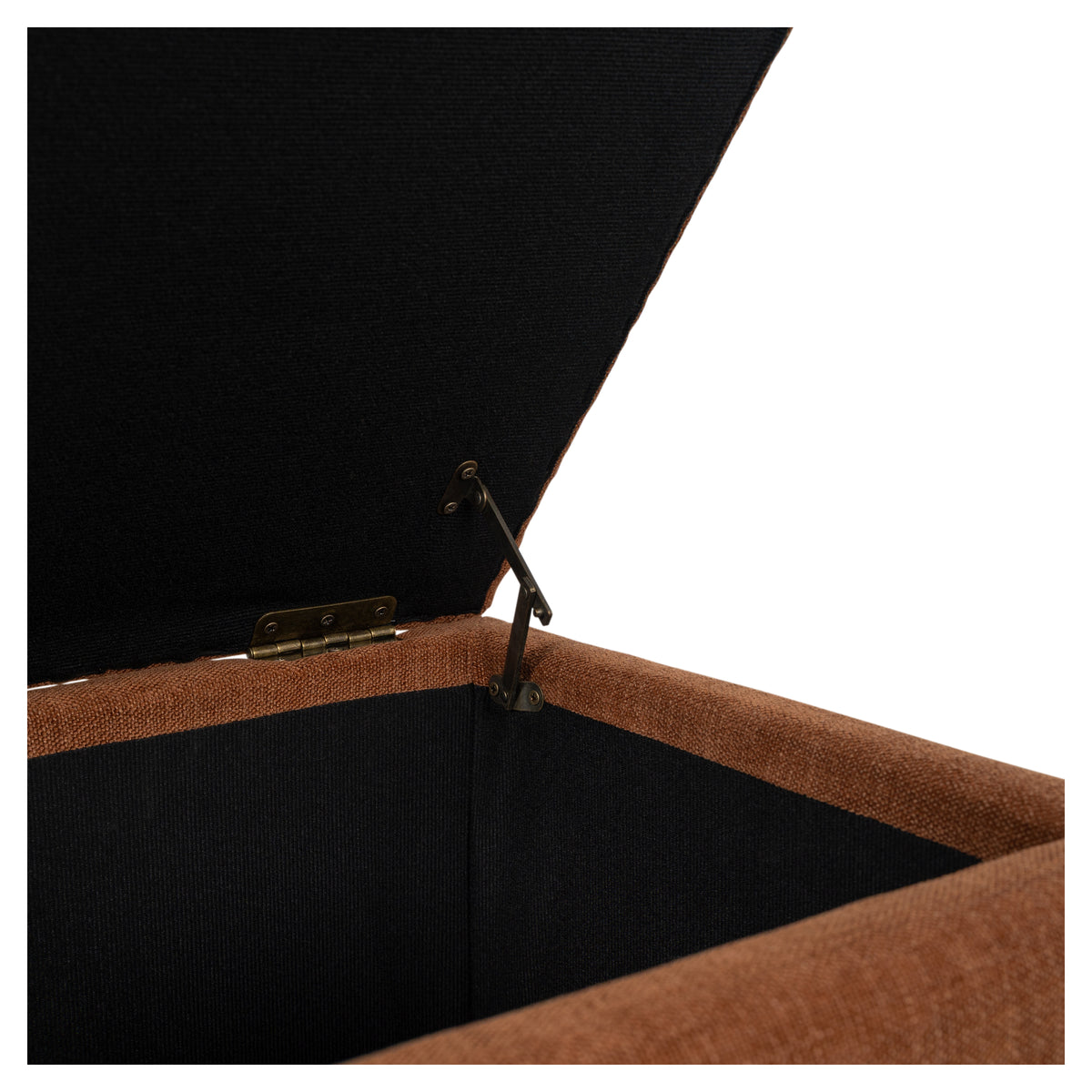 Cosette 45cm Ash Wood Ottoman, Rust