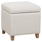 Cosette 45cm Ash Wood Ottoman, Linen