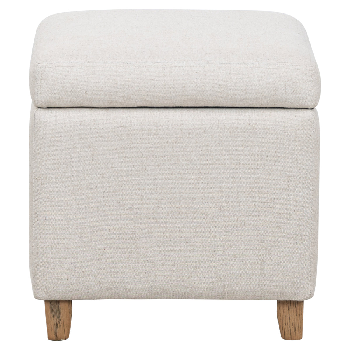 Cosette 45cm Ash Wood Ottoman, Linen