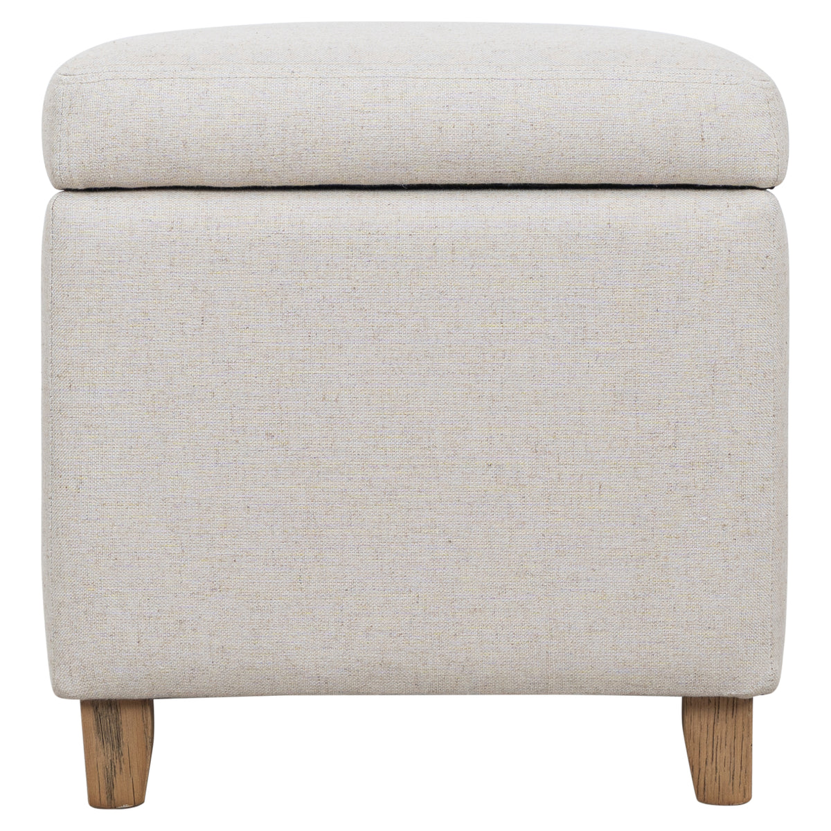 Cosette 45cm Ash Wood Ottoman, Linen