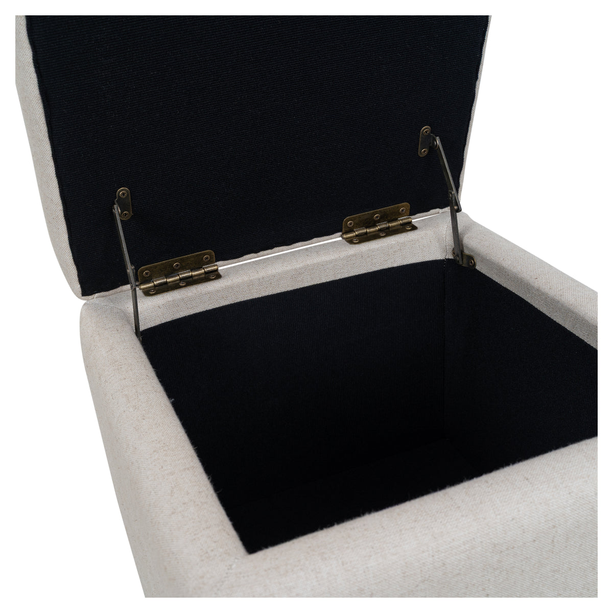 Cosette 45cm Ash Wood Ottoman, Linen