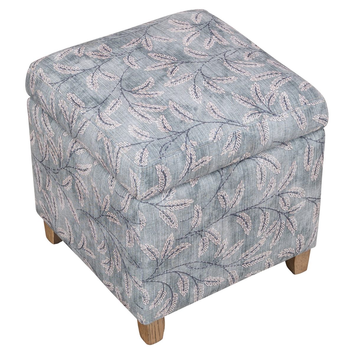 Cosette 45cm Ash Wood Ottoman, Botanical