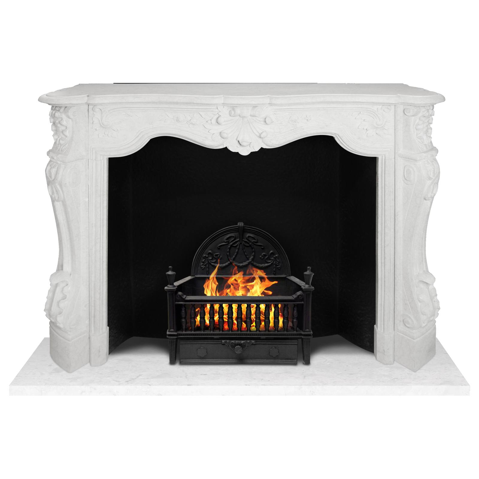 Marseilles Marble Mantel, Statuary White