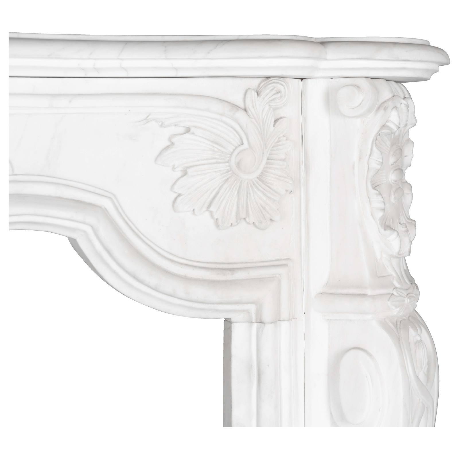 Marseilles Marble Mantel, Statuary White