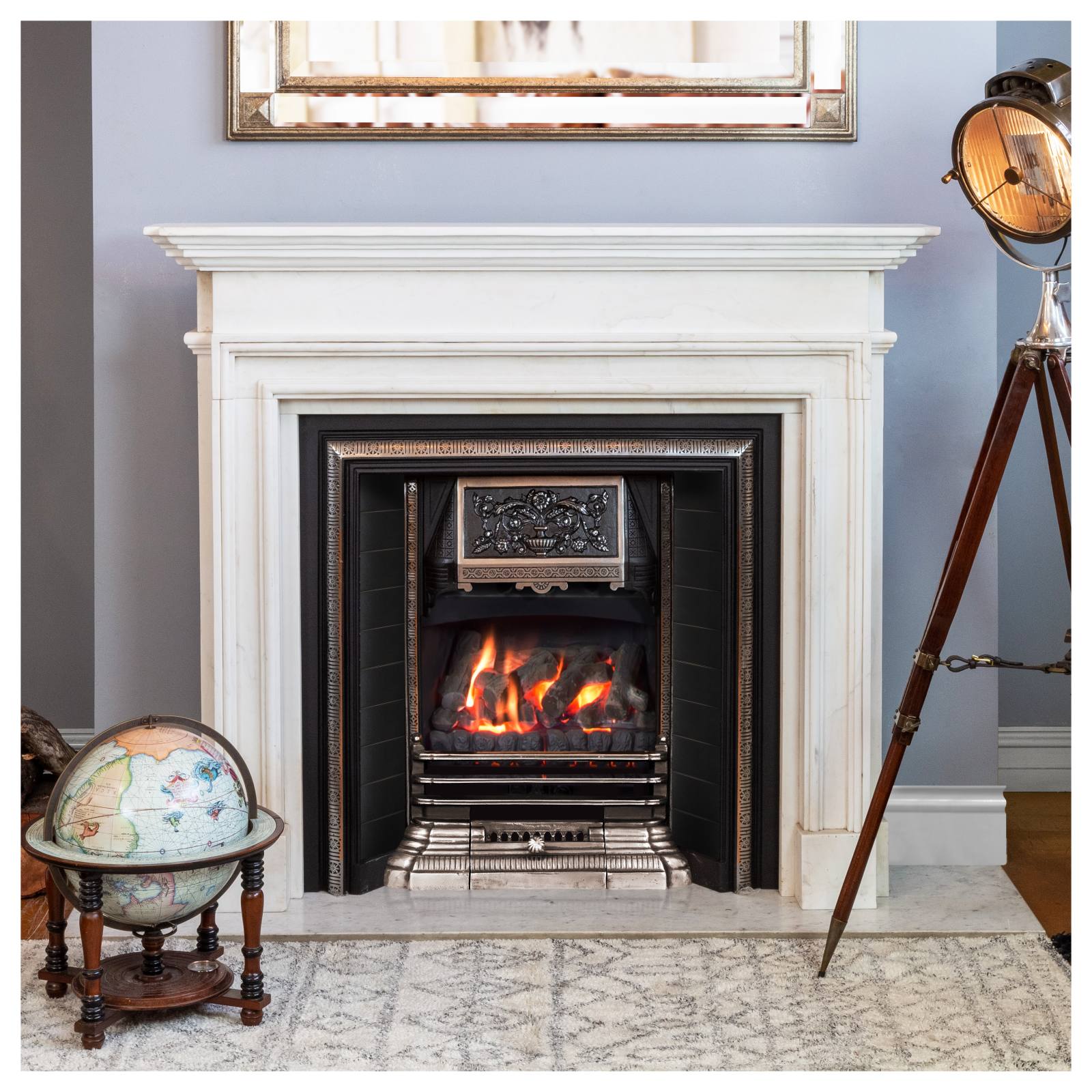 Riviera Marble Mantel, Statuary White