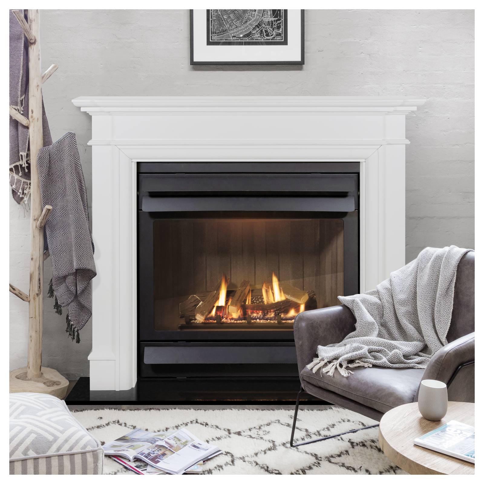 Alston Mantel, White