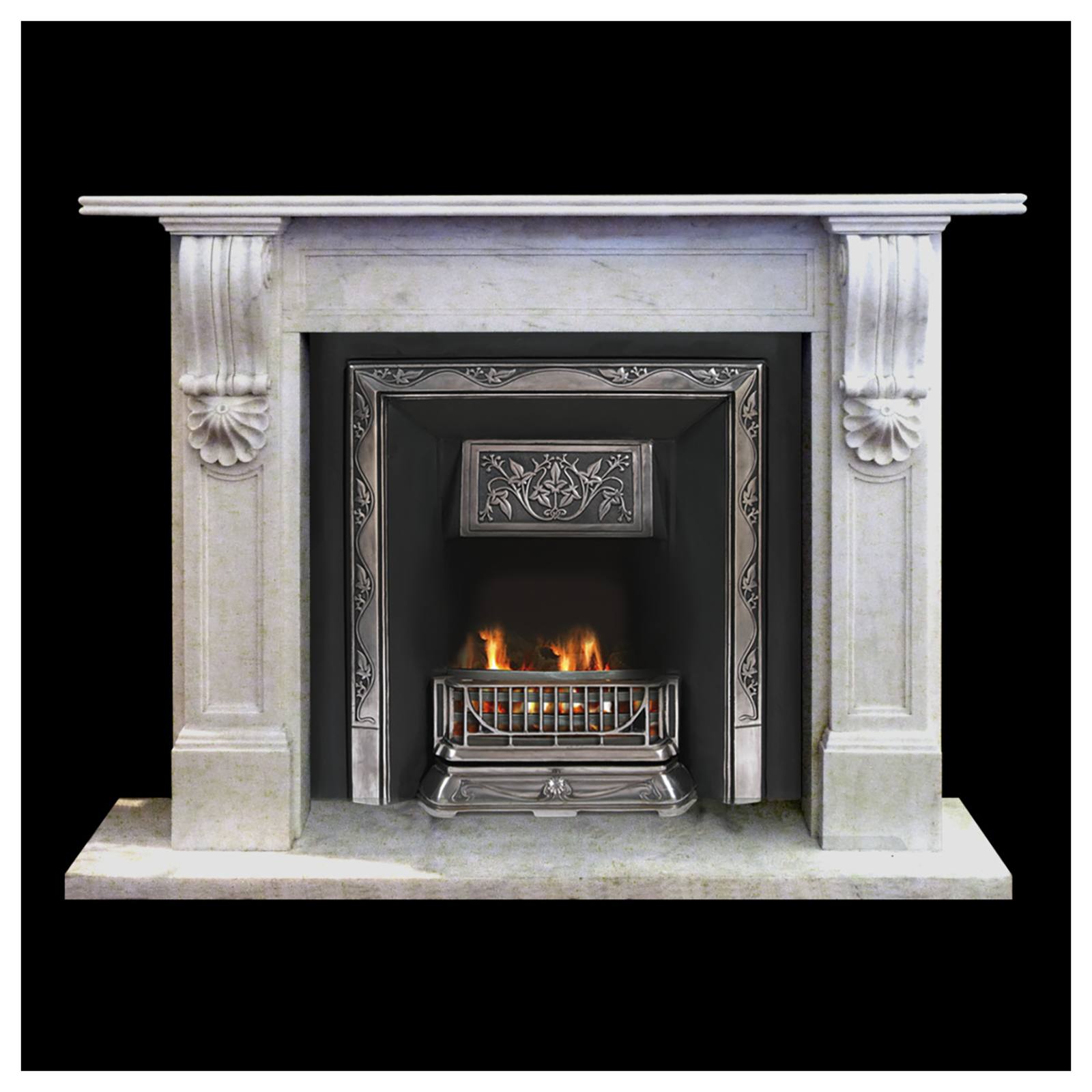 George Marble Mantel, Statuary White