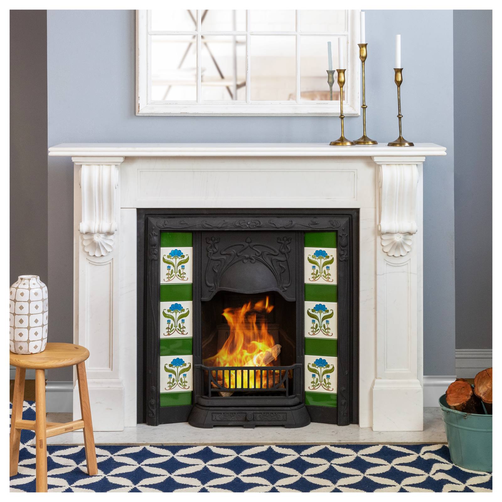 George Marble Mantel, Statuary White