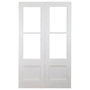 Pair of 62cm Internal Glazed French  Doors, White Primed & Clear Glass