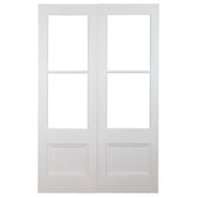 Pair of 72cm Internal Glazed French Doors, White Primed & Clear Glass