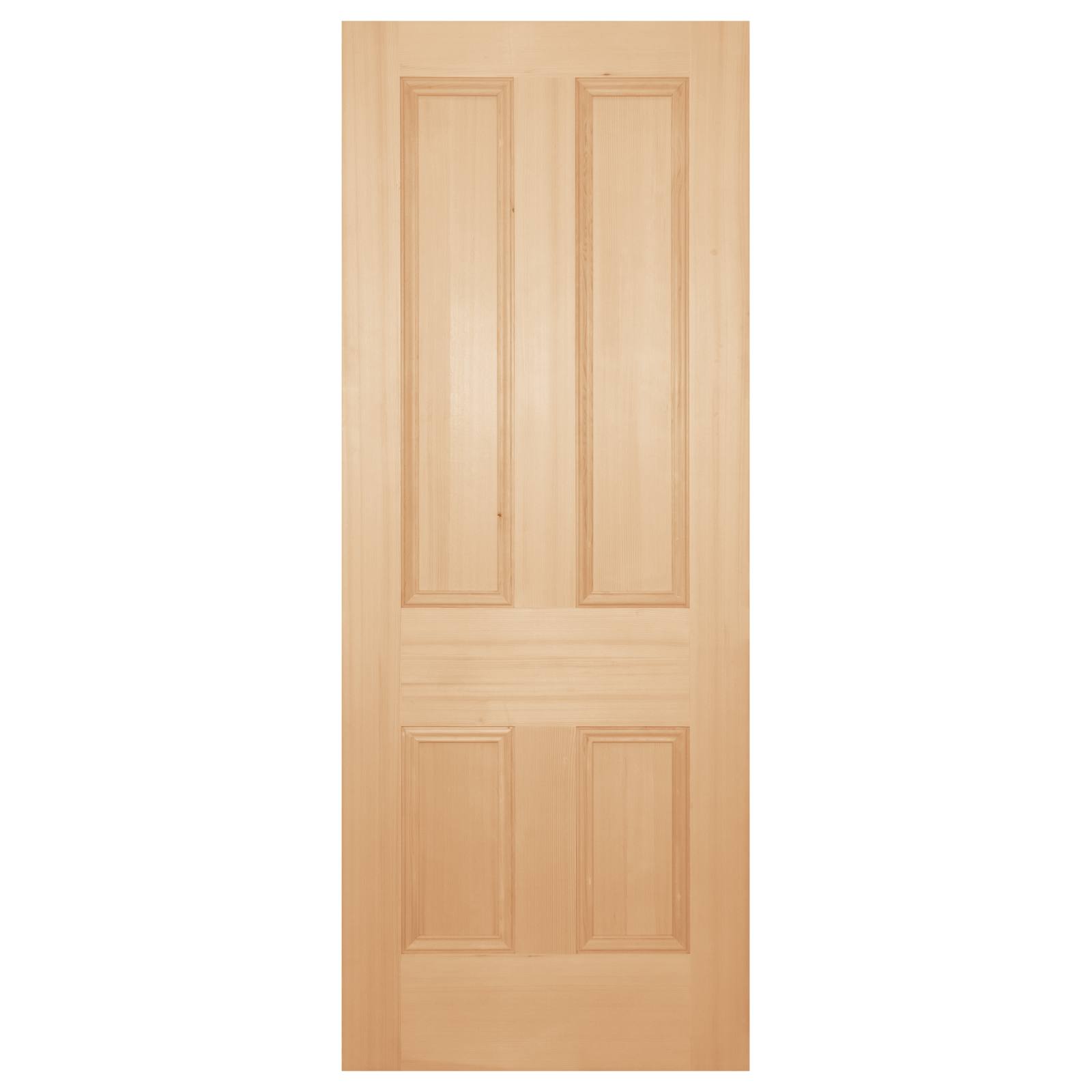 Nicholson Internal 4 Panel 77cm Door, Raw Hemlock