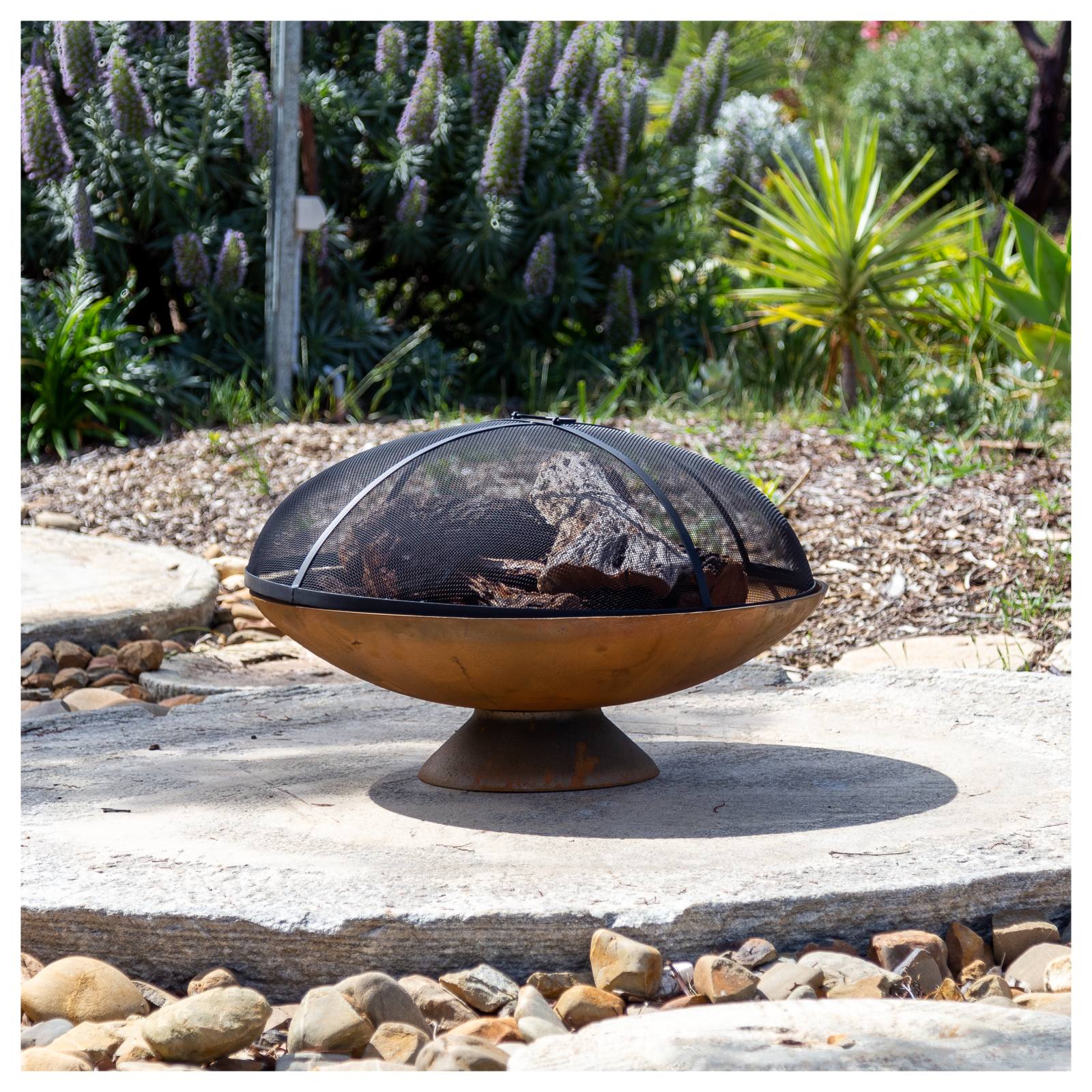 Atlas 78cm Cast Iron Fire Pit, Rust