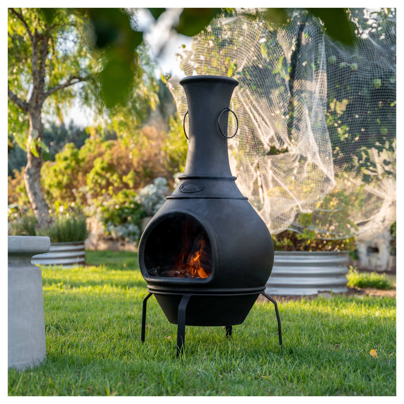 Argon Cast Iron Chiminea, Black