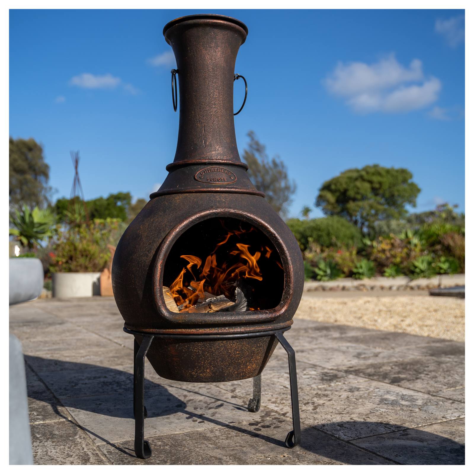 Argon Cast Iron Chiminea, Antique Copper