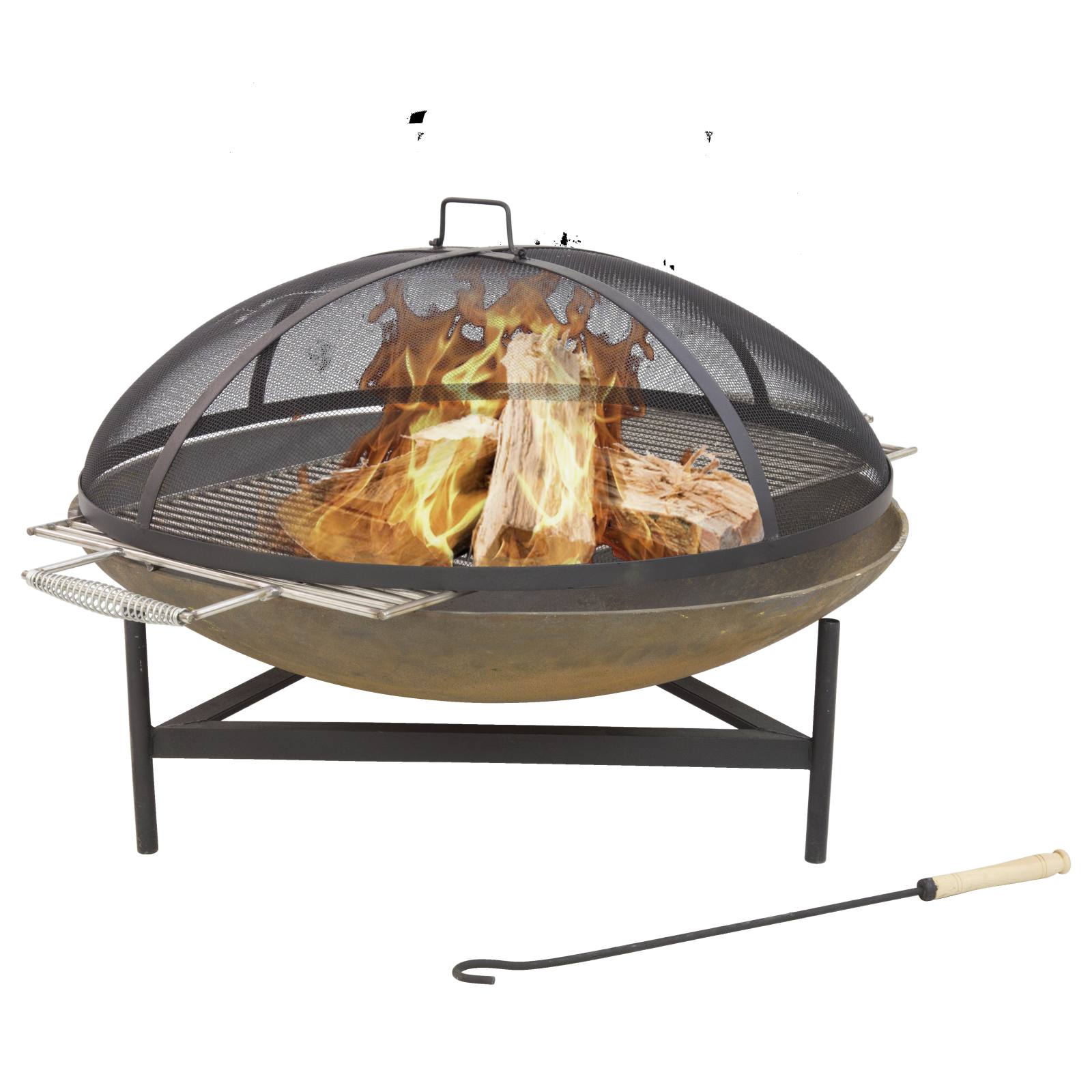 Large Spartacus Cast Iron Fire Pit, Rust Finish