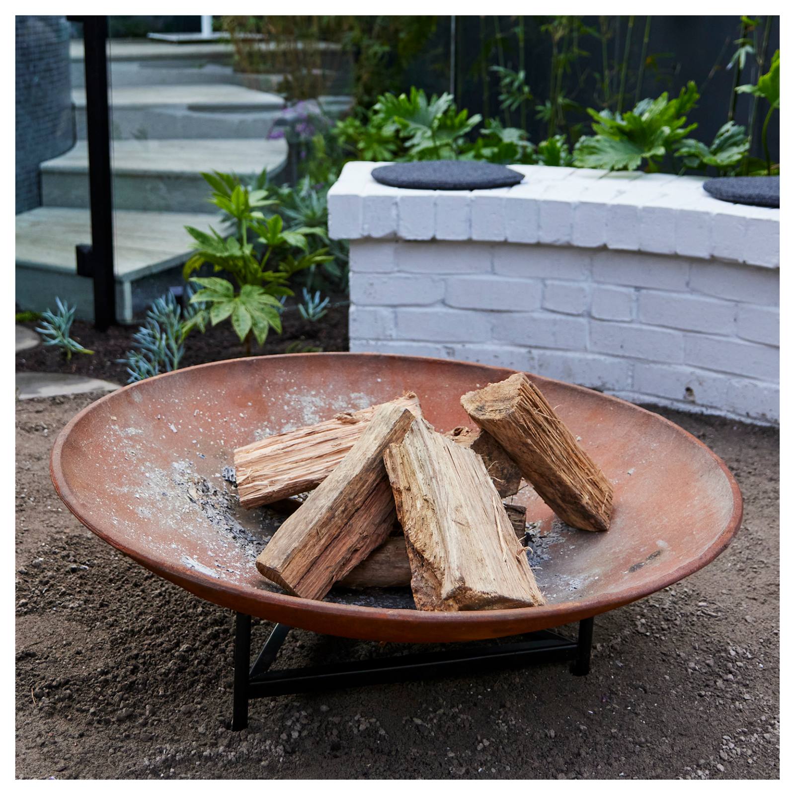 Large Spartacus Cast Iron Fire Pit, Rust Finish