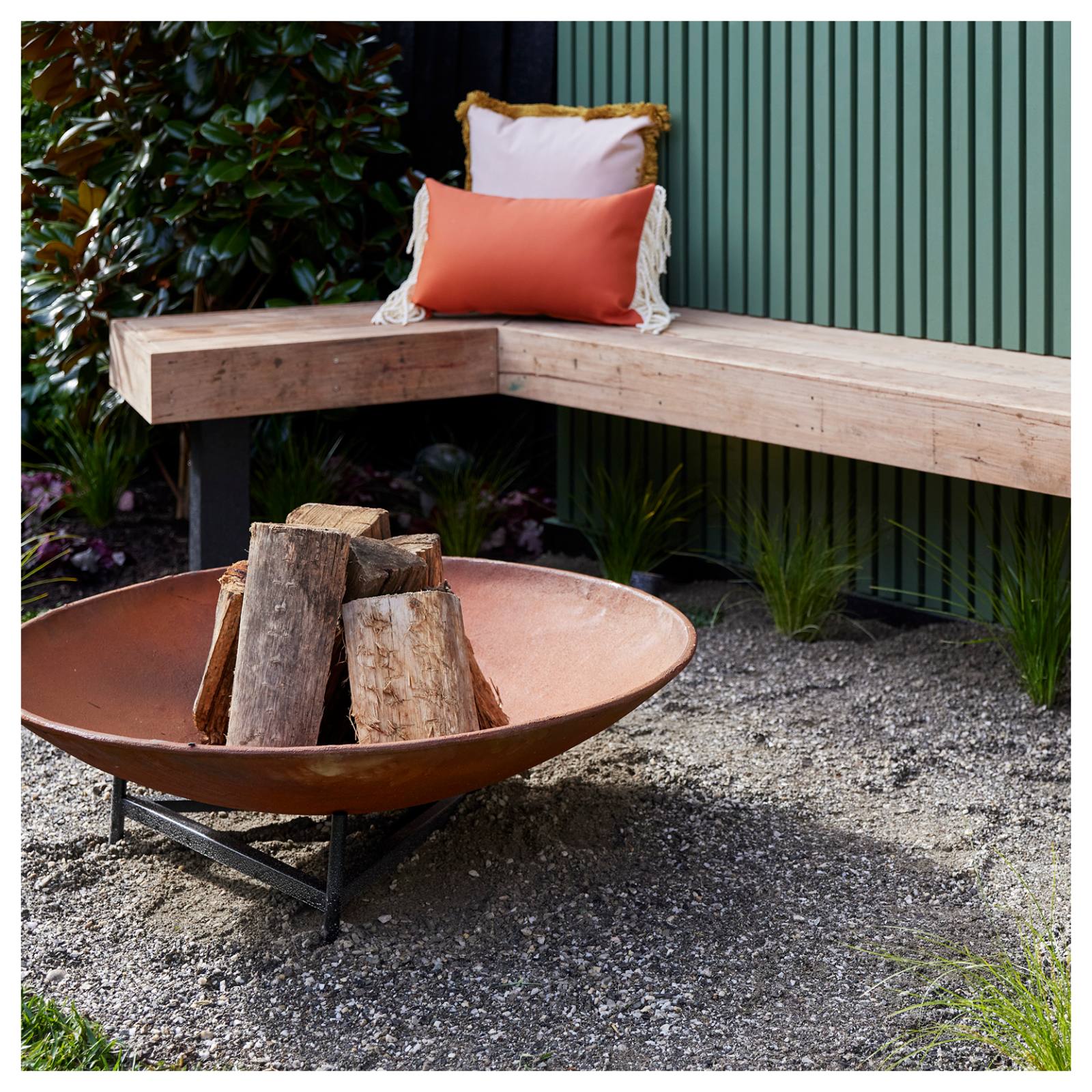 Large Spartacus Cast Iron Fire Pit, Rust Finish