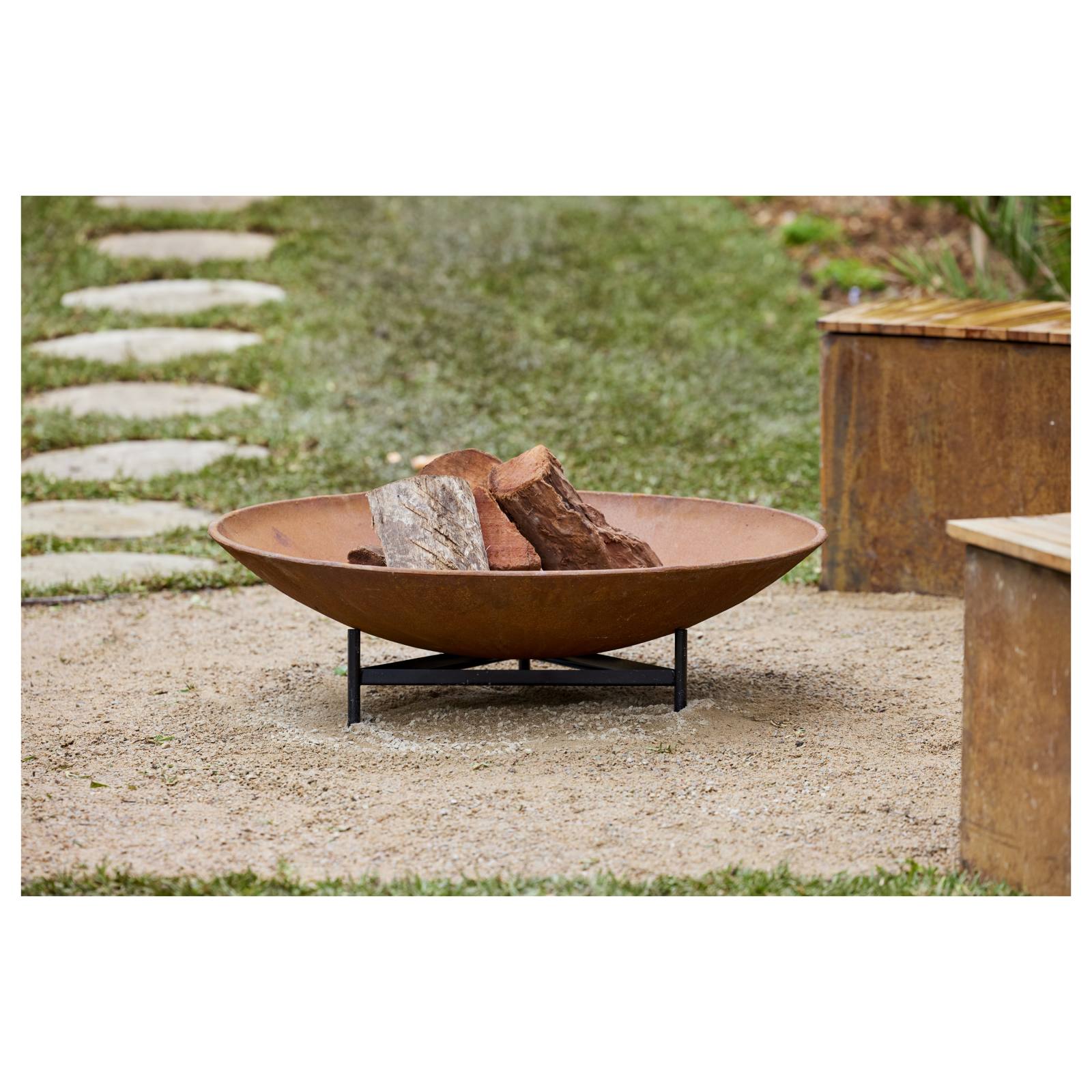 Large Spartacus Cast Iron Fire Pit, Rust Finish