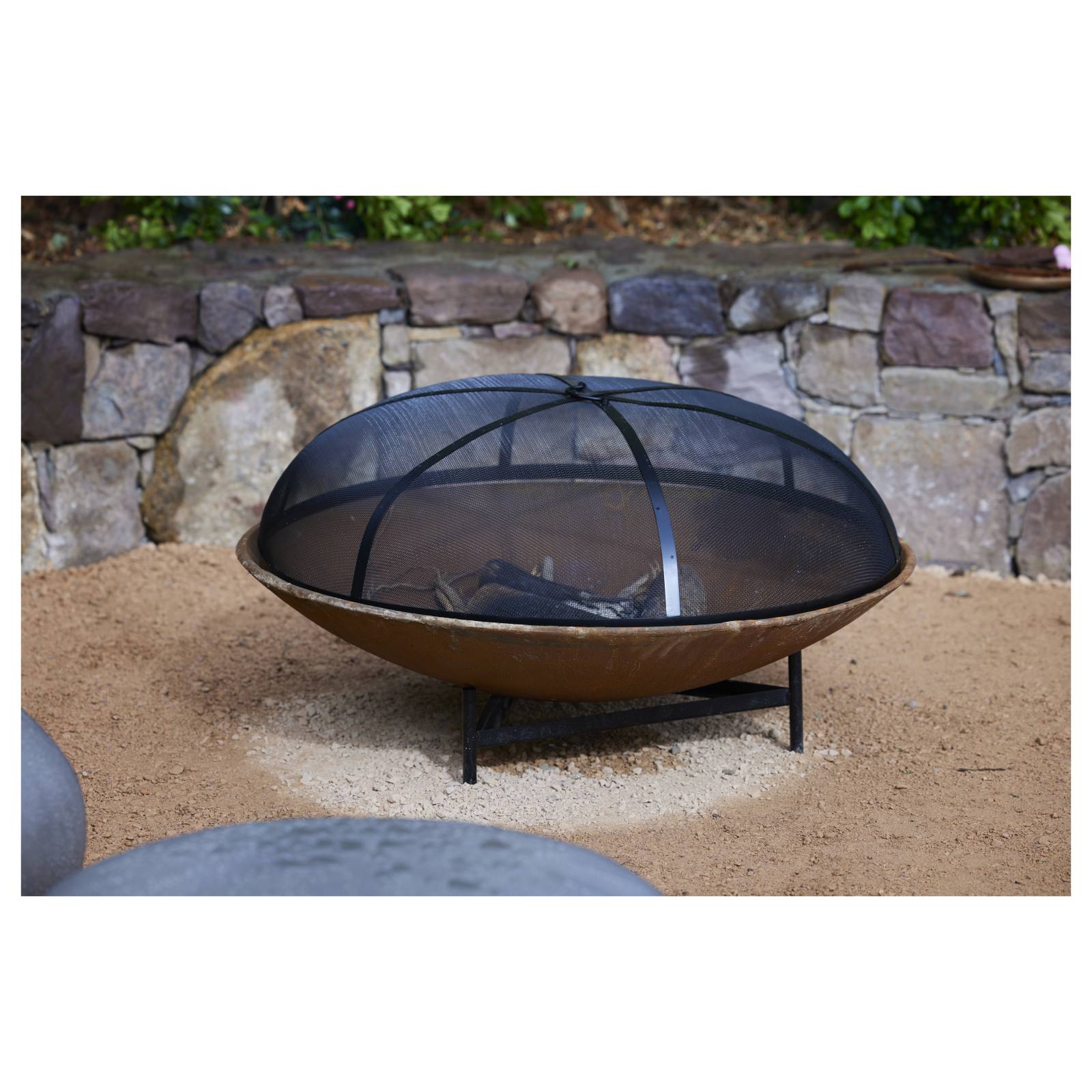 Large Spartacus Cast Iron Fire Pit, Rust Finish