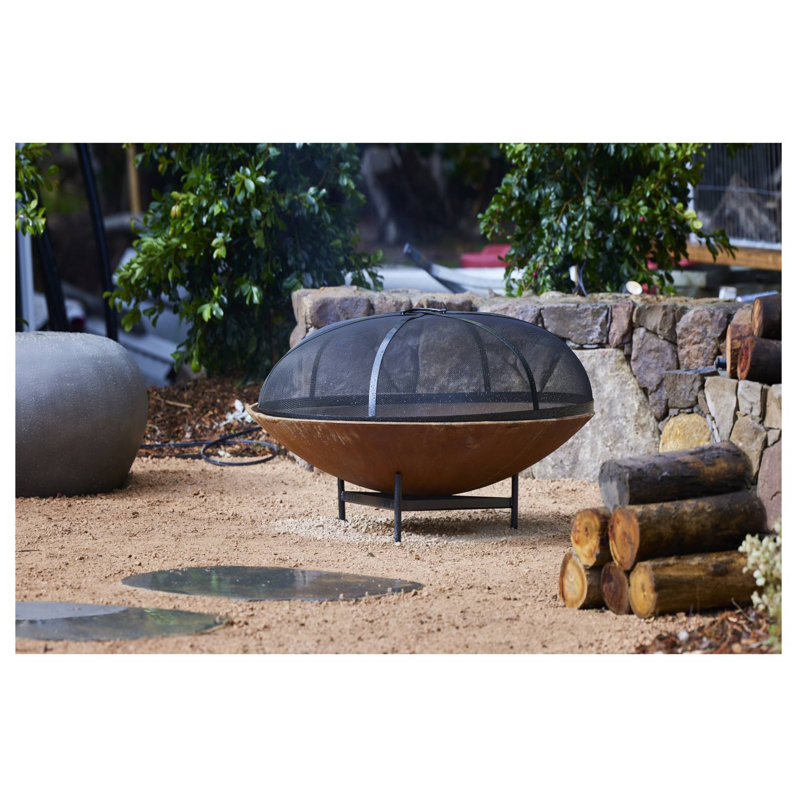 Large Spartacus Cast Iron Fire Pit, Rust Finish