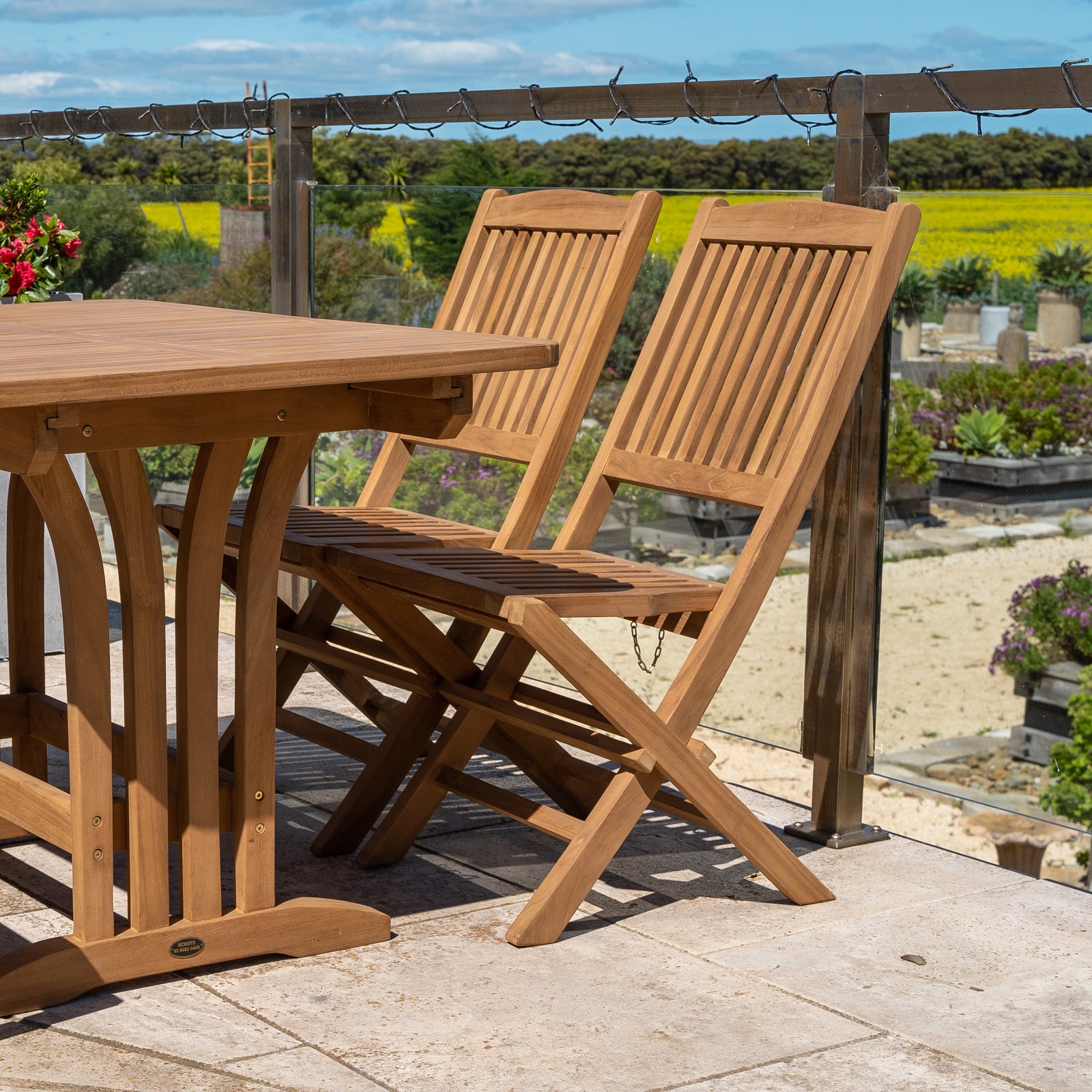 Java Asi Teak Folding Chair, Natural