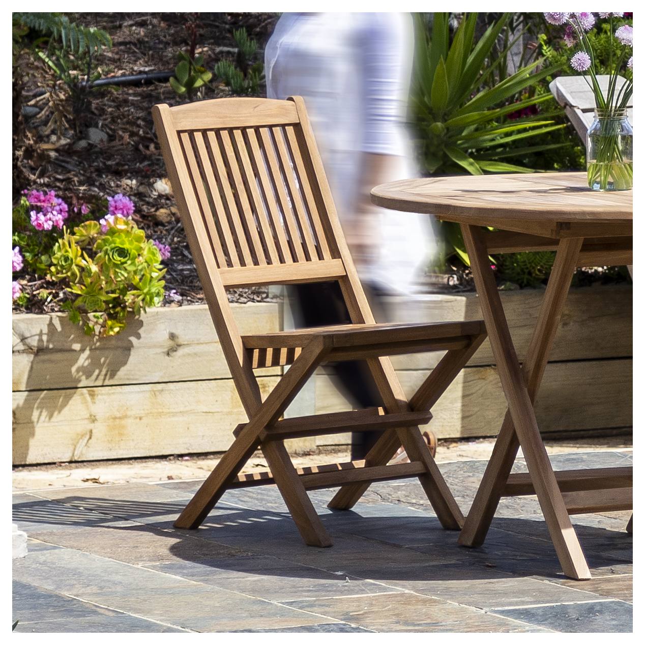 Java Asi Teak Folding Chair, Natural