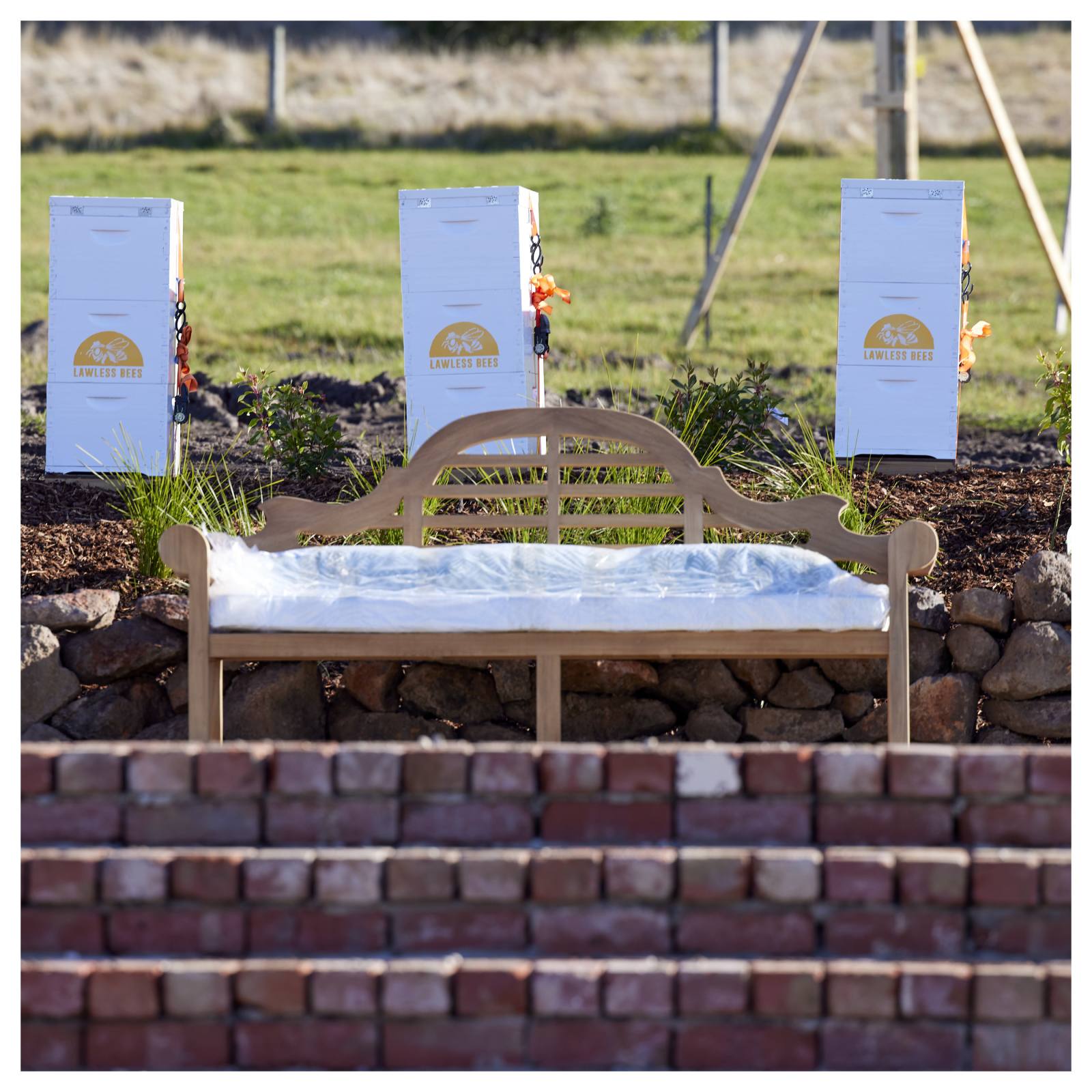 Marlboro Teak Garden Bench (Fully Assembled), Raw