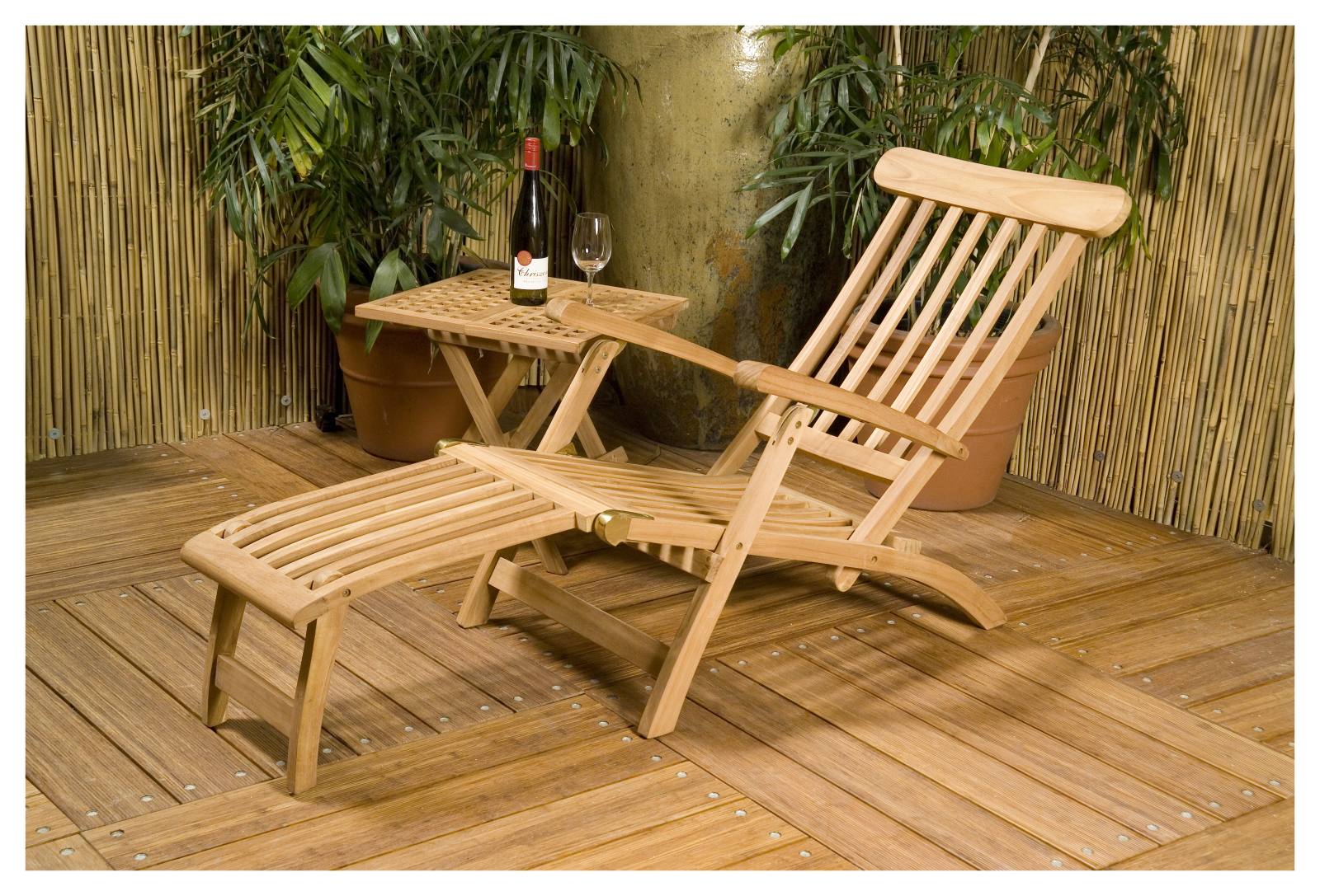 Square 50cm Teak  Folding Picnic Table, Natural