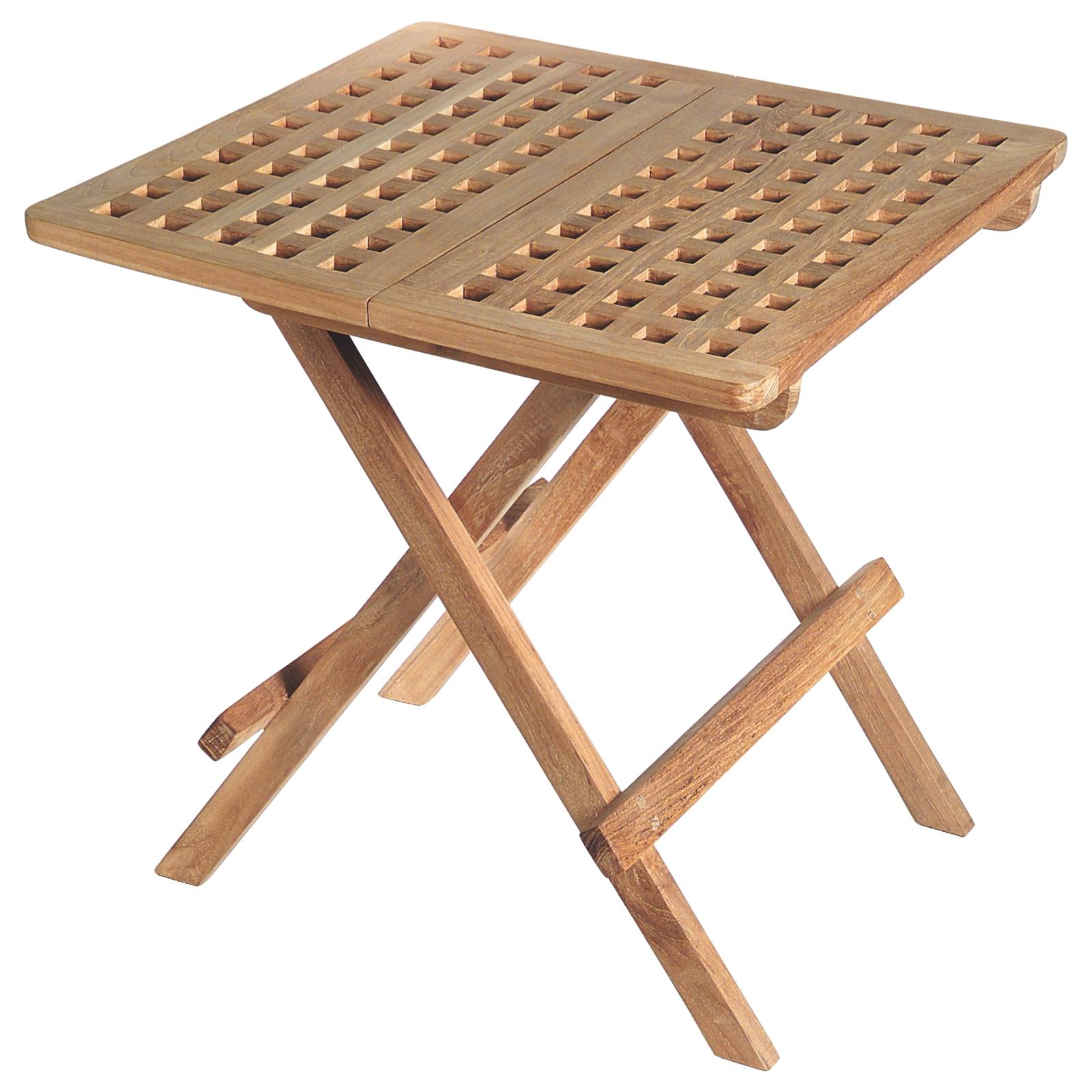 Square 50cm Teak  Folding Picnic Table, Natural