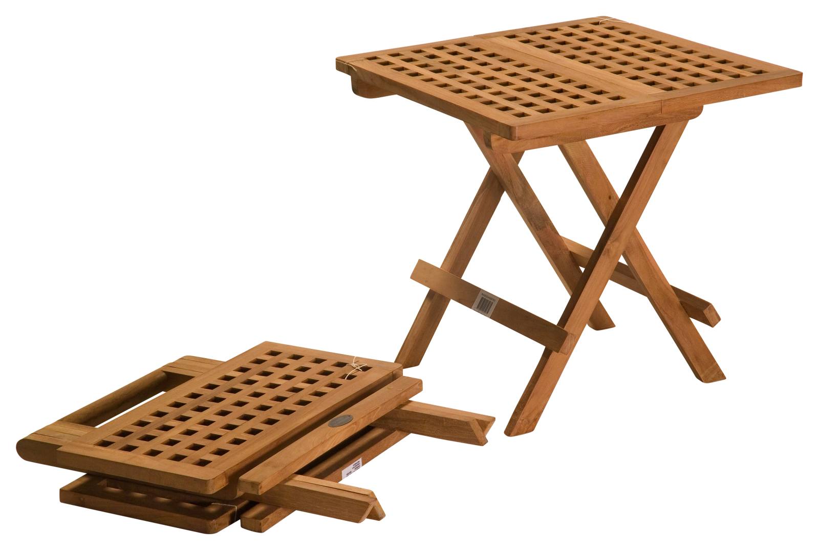 Square 50cm Teak  Folding Picnic Table, Natural