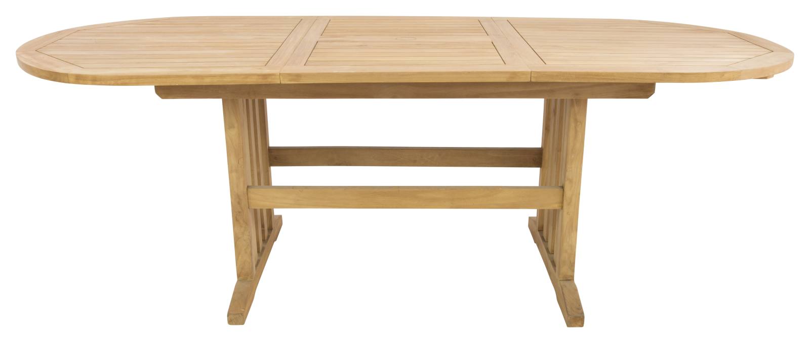 Auckland Extendable Teak Umbrella Table Natural