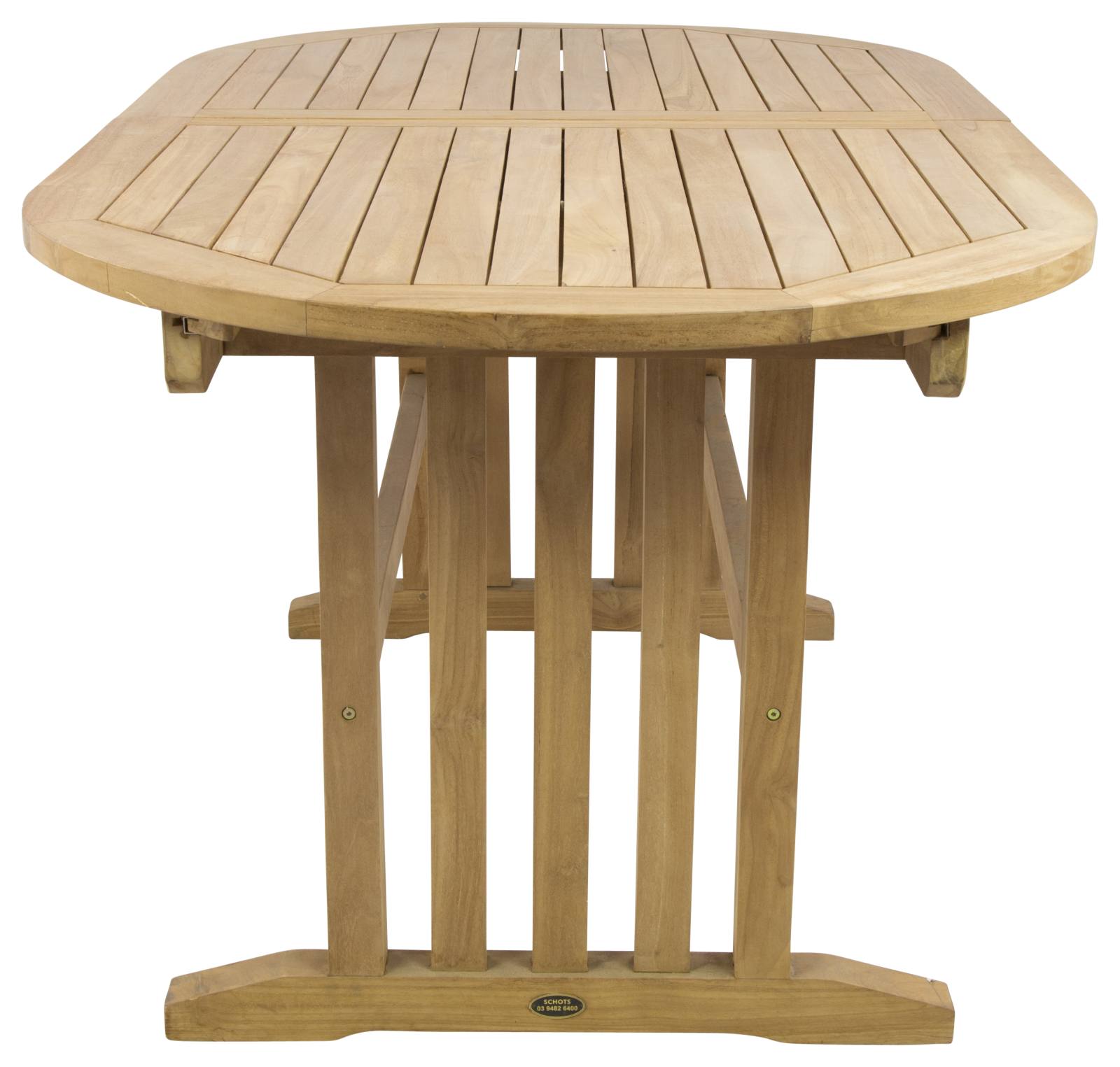 Auckland Extendable Teak Umbrella Table Natural