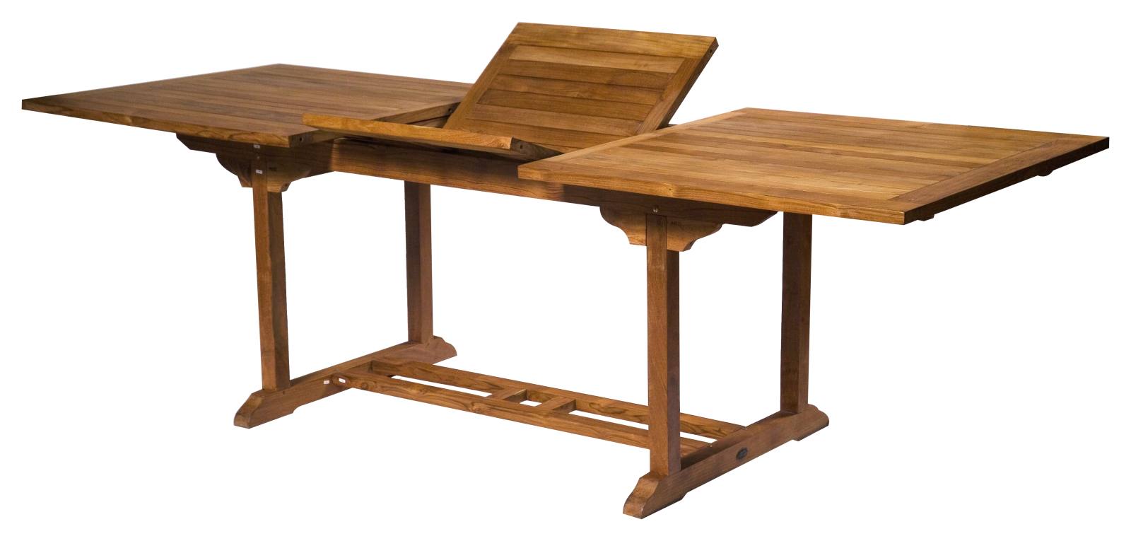 Florence Extendable Teak Dining Umbrella Table, Natural