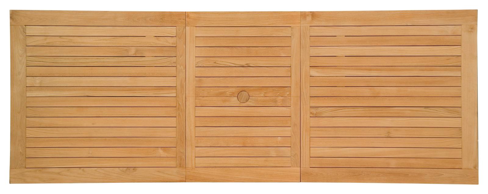 Florence Extendable Teak Dining Umbrella Table, Natural