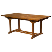 Florence Extendable Teak Dining Umbrella Table, Natural