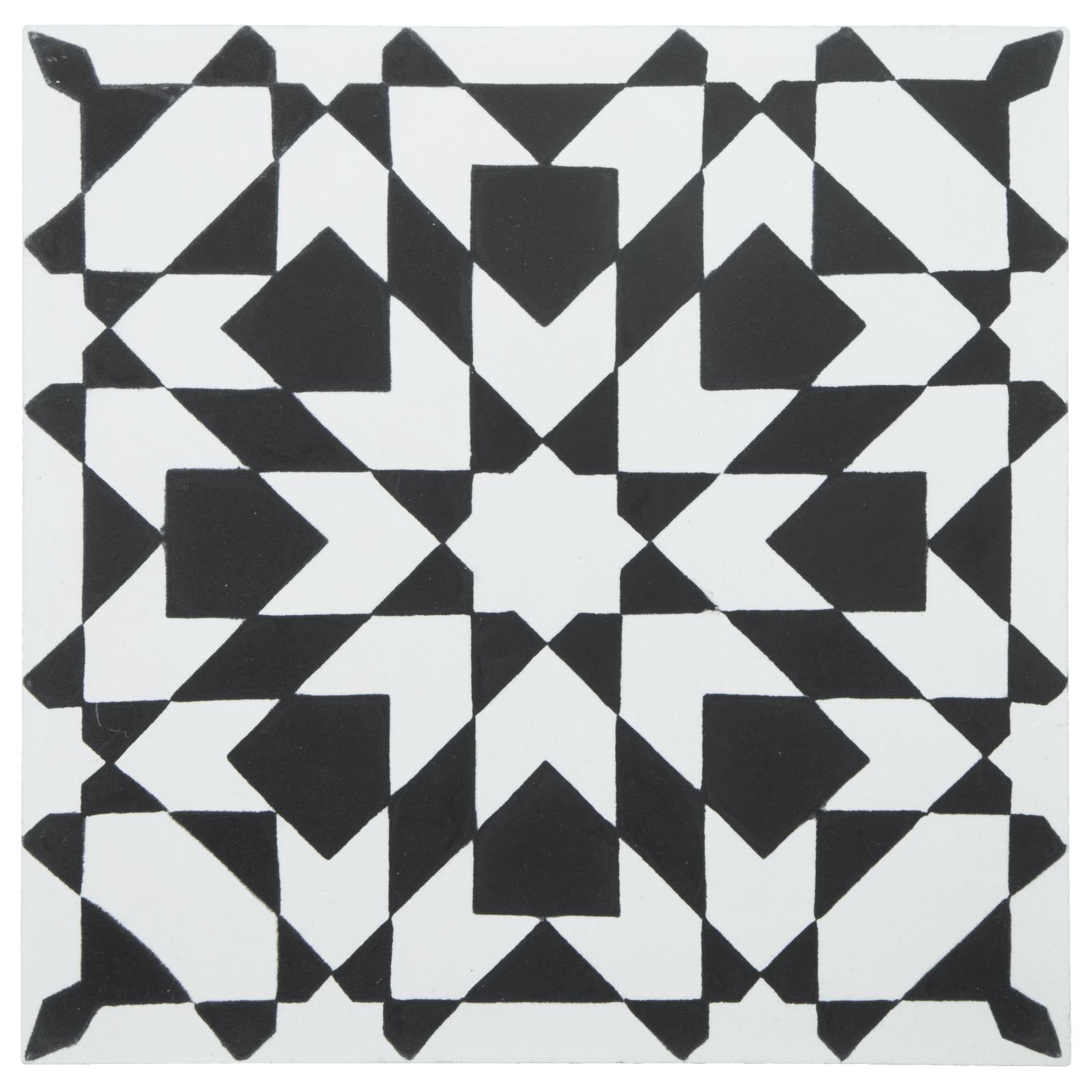 Toulon Encaustic Tile, Black & White