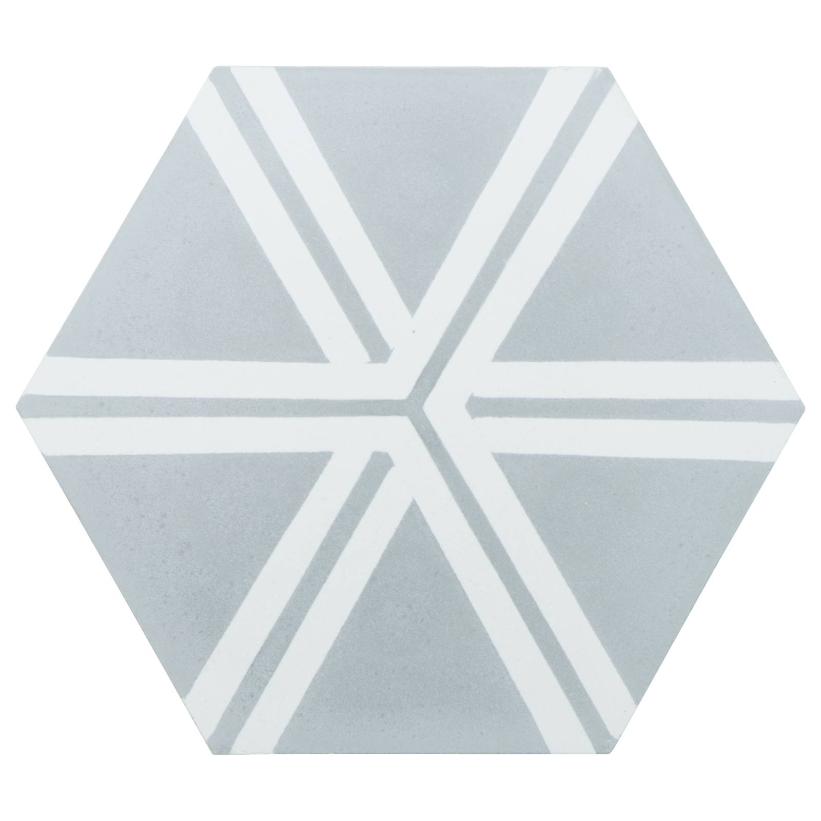 Lineal Encaustic Tile 20x23, Grey White