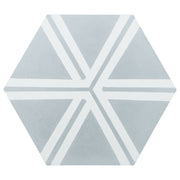 Lineal Encaustic Tile 20x23, Grey White