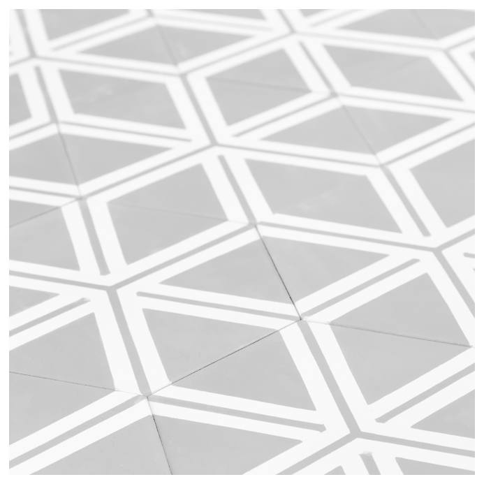 Lineal Encaustic Tile 20x23, Grey White