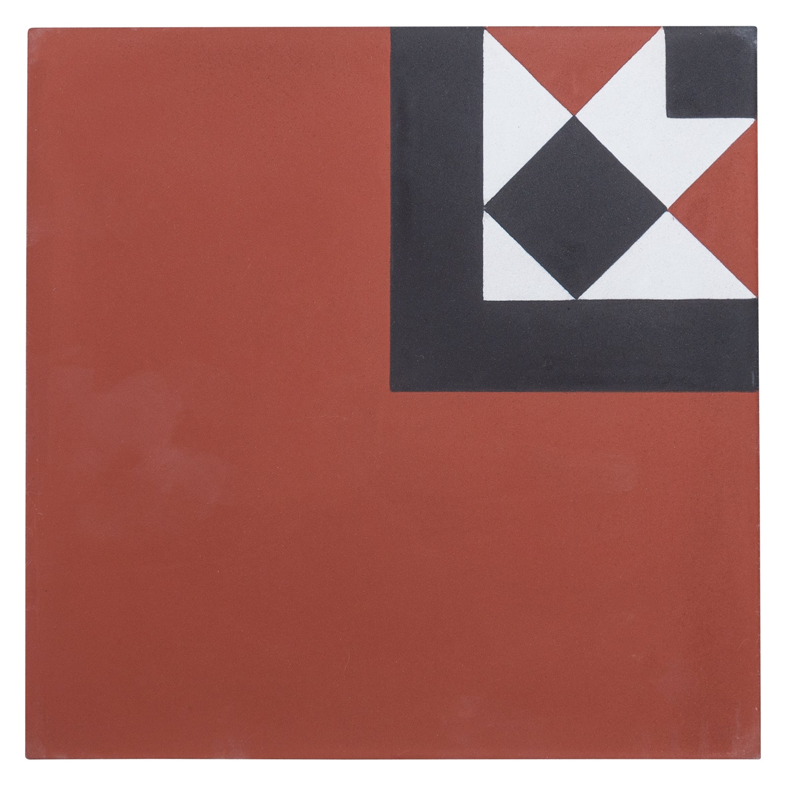 Sorrell 20x20x1.6 Encaustic Tile, Red White & Black