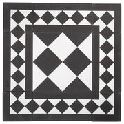 Lindon 20x20 Cement Encaustic Feature Tile, White & Black