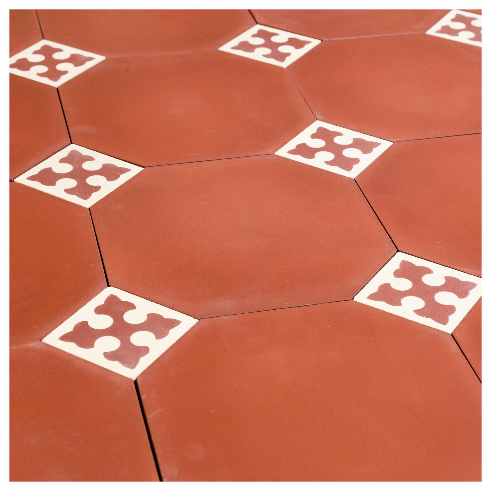 Artannes Octagonal Encaustic Tile, Terracotta