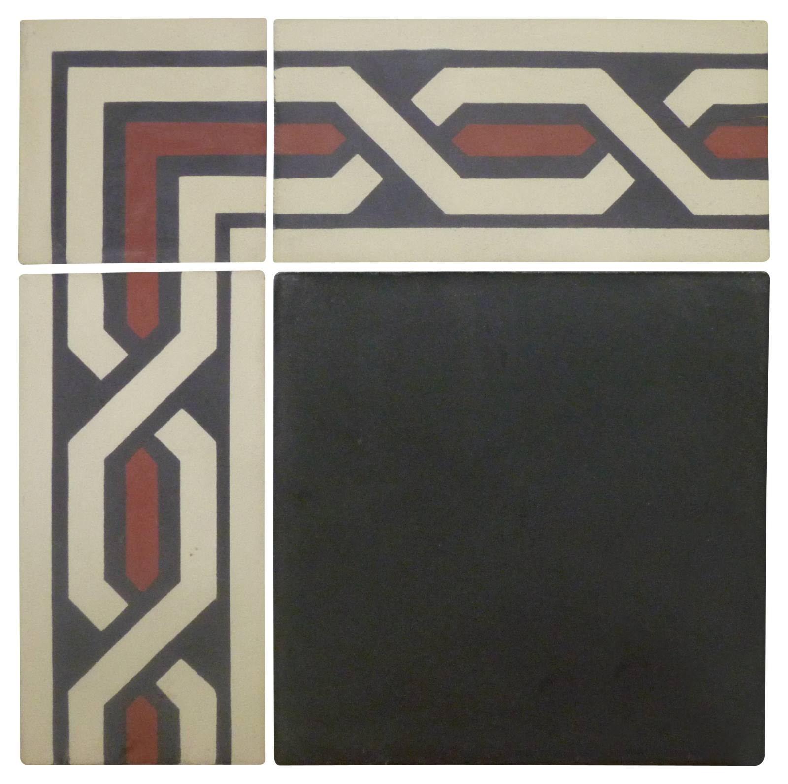 Plain 20x20 Cement Encaustic Tile, Black