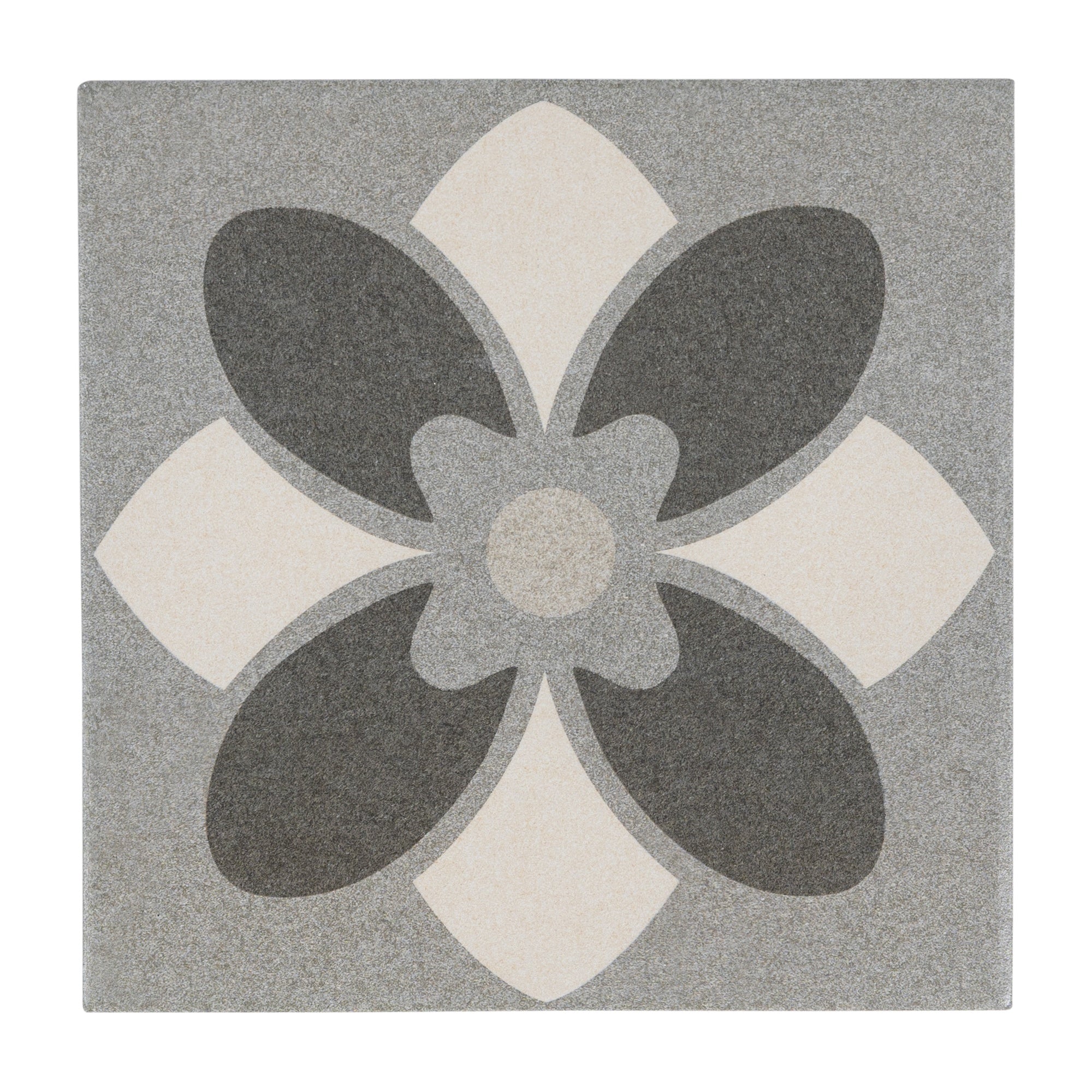 Atomic Encaustic Look Porcelain Tile, Black, White & Grey